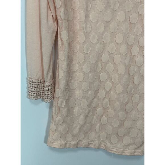 Shannon Ford New York Womens Sweater V Neck Circle Quarter Sleeve Pink Medium - Picture 3 of 8